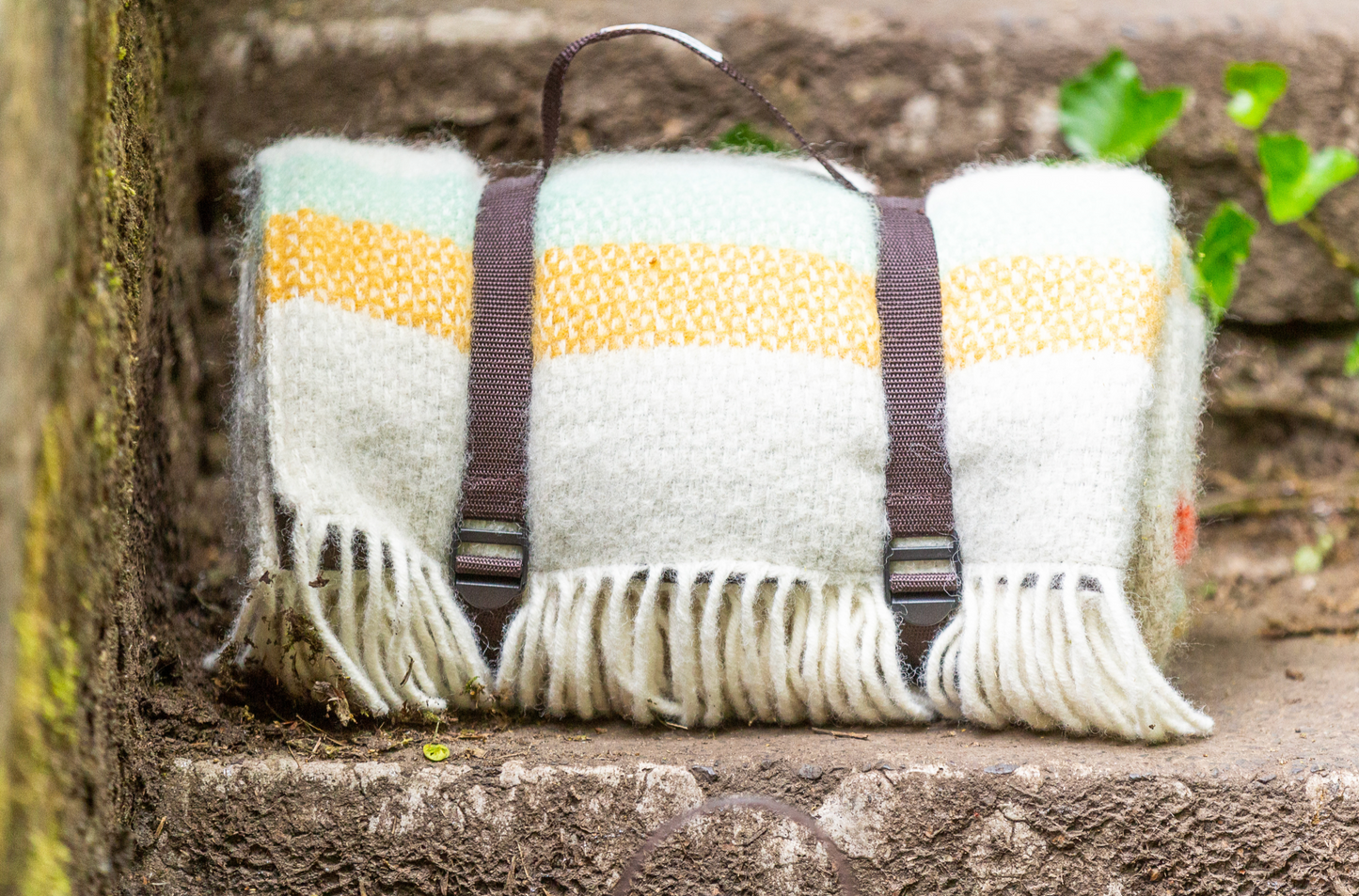 Tweedmill Polo Pure Wool Knitted Picnic Blanket, Stripes
