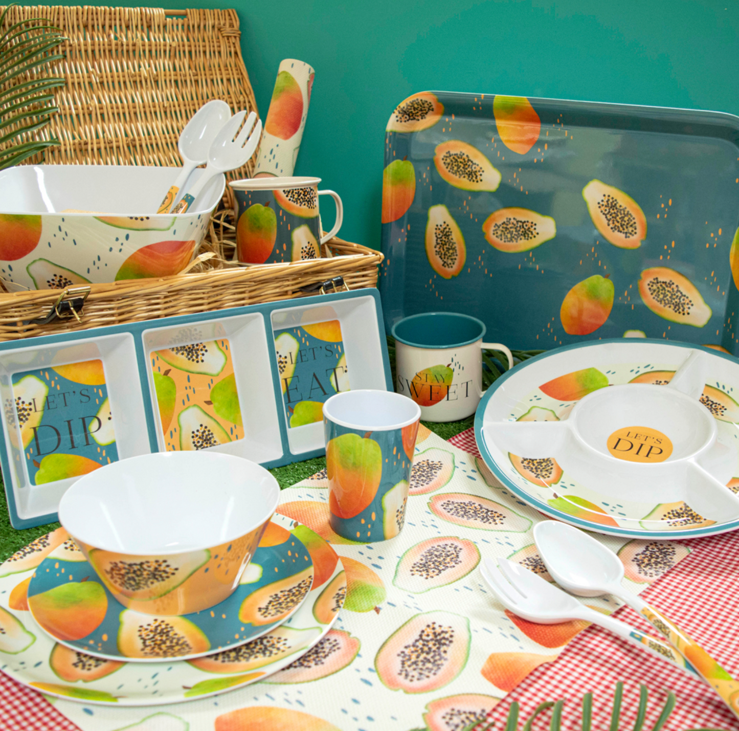 Papaya Bliss Melamine Picnic Beaker( Set Of 6 )