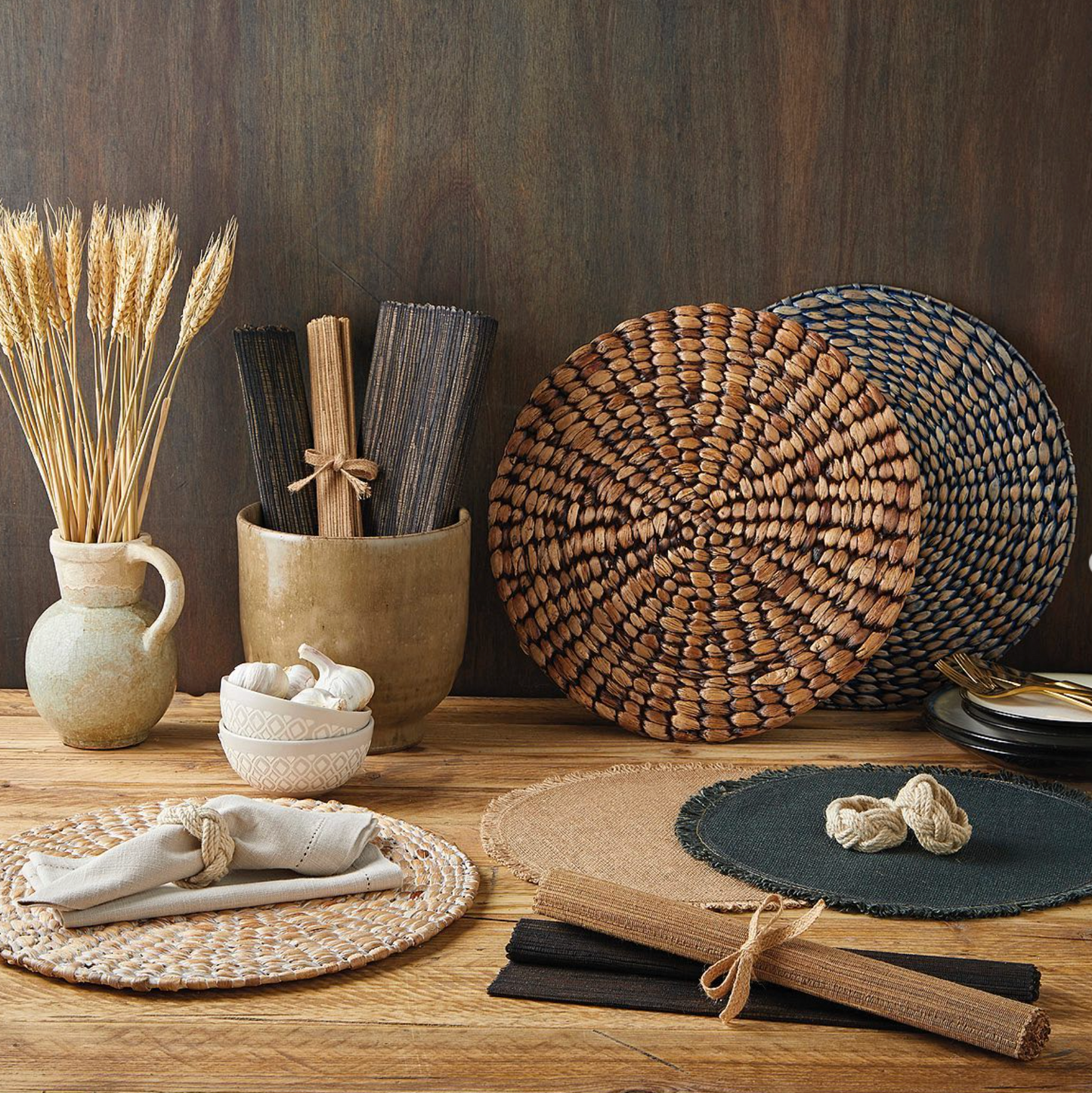 Circular Jute Placemat, Sage Green(Set Of 4)
