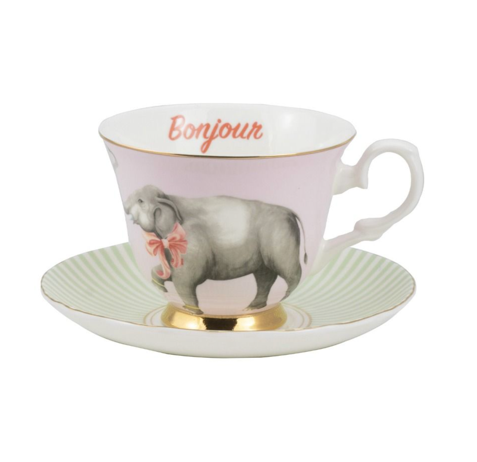 Cute Ceramic Elephant Tea Cup with Built in Tea Bag Holder - China
