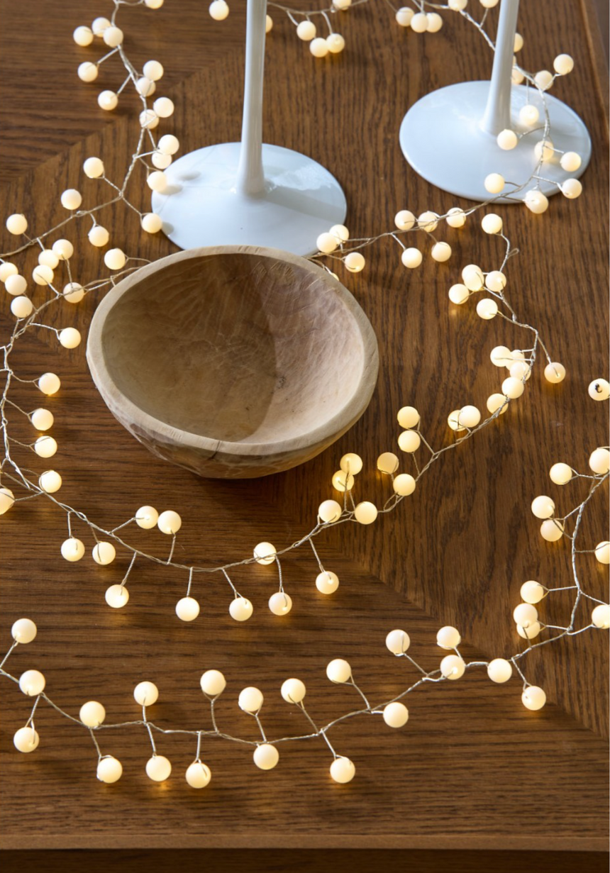 Snowberry LED Fairy Lights, White(Mains Powered)