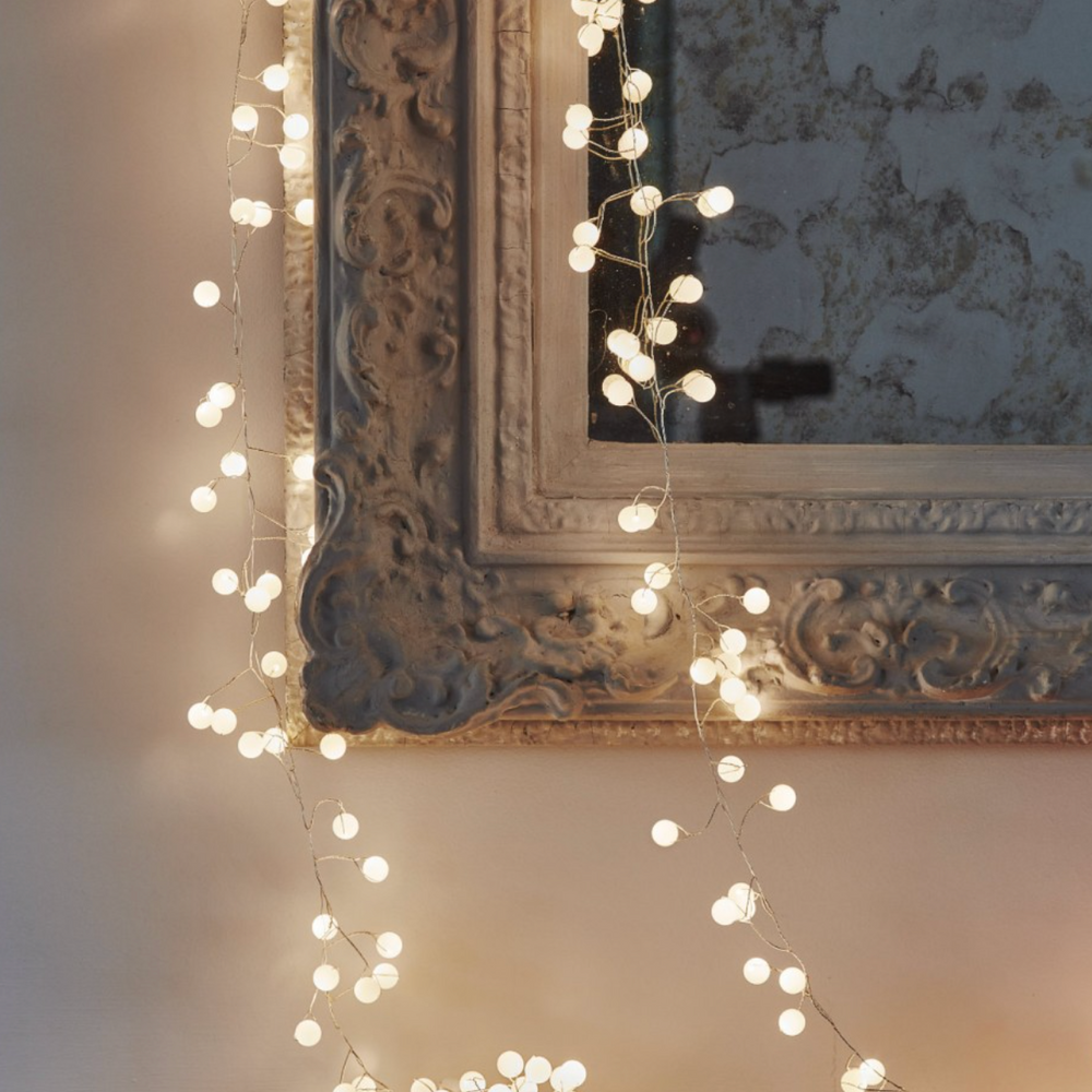 Snowberry LED Fairy Lights, White(Mains Powered)
