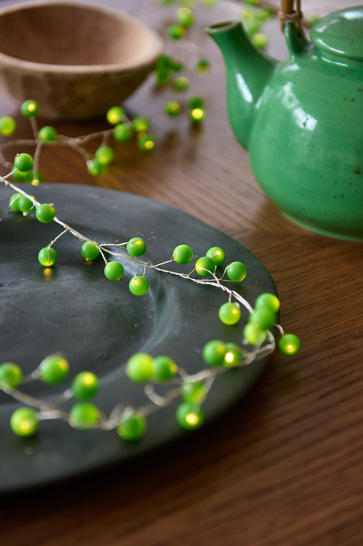 Snowberry LED Fairy Lights, Green( Mains Powered)
