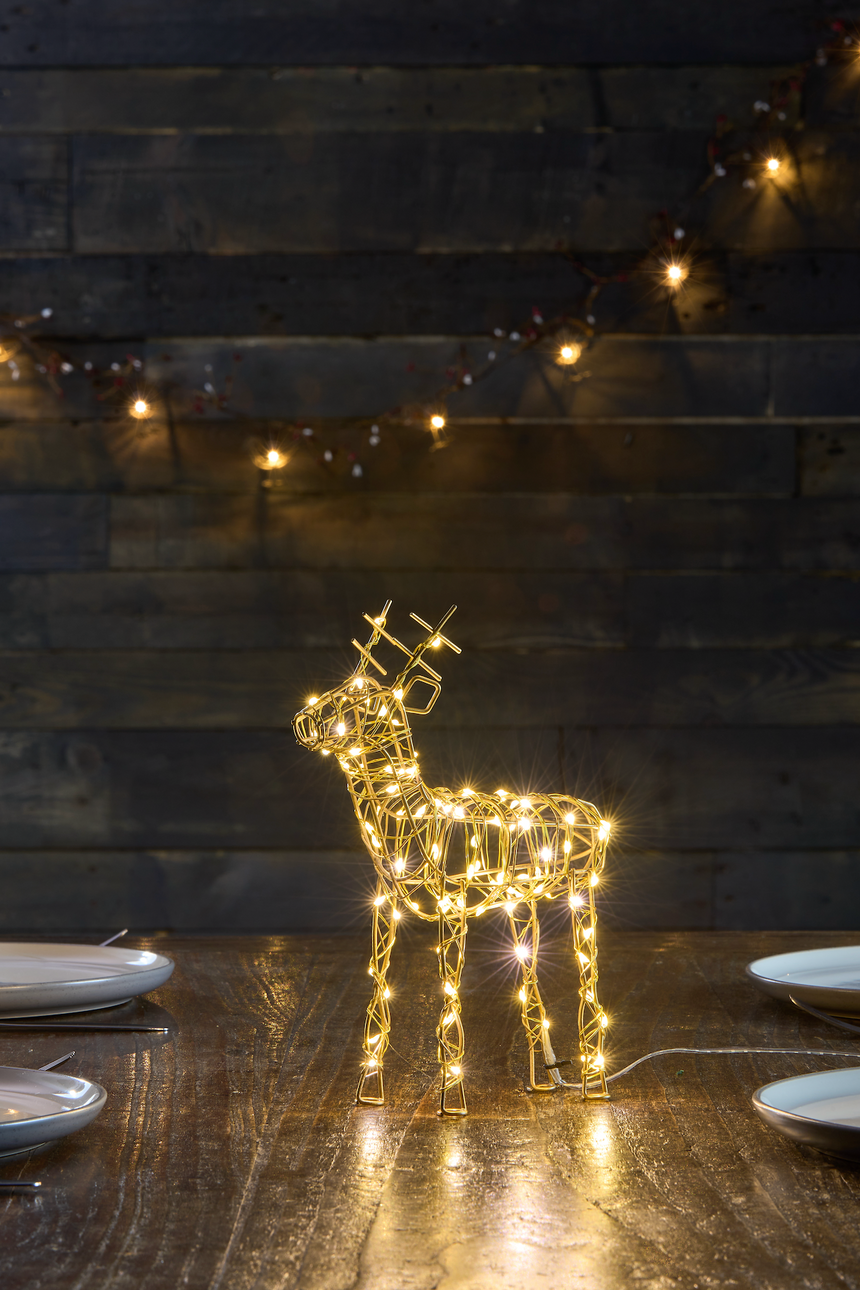 LED Table Top Wire Reindeer,Large(Battery Operated)