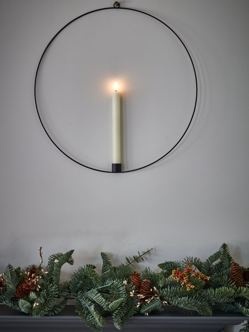 LED Hanging Candle Ring, Black
