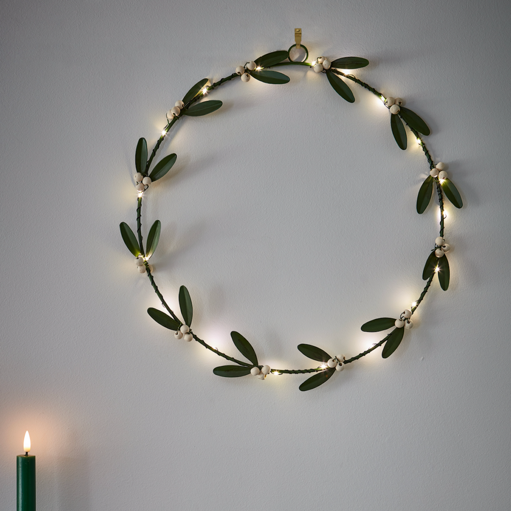 Handmade LED Mistletoe Wreath