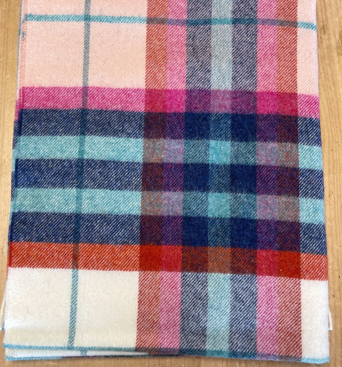 Bronte By Moon Falmouth Shetland Wool Throw Blanket,Ivory/ Red