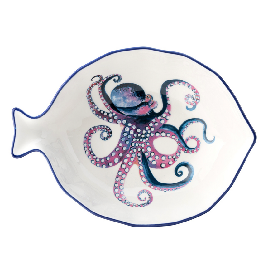 Dish Of The Day Porcelain Serving Bowl, Octopus (Large)