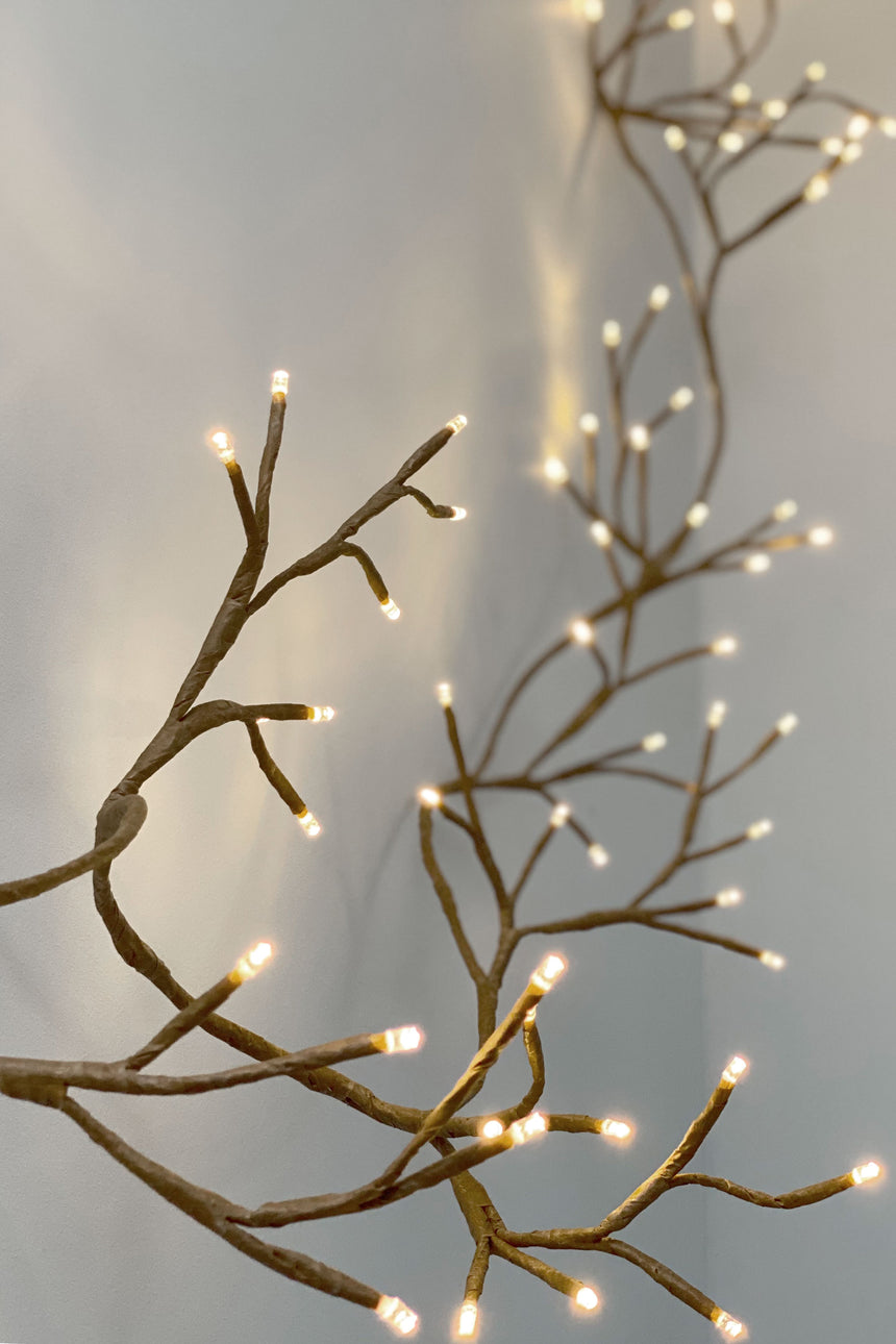 Dual Powered LED Ivy Fairy Light, Brown