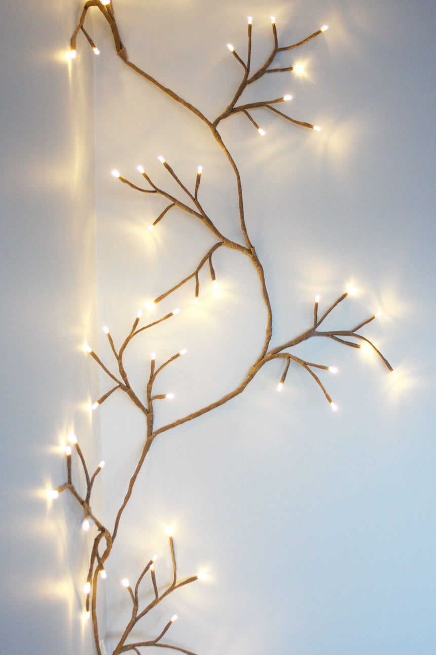 Dual Powered LED Ivy Fairy Light, Brown
