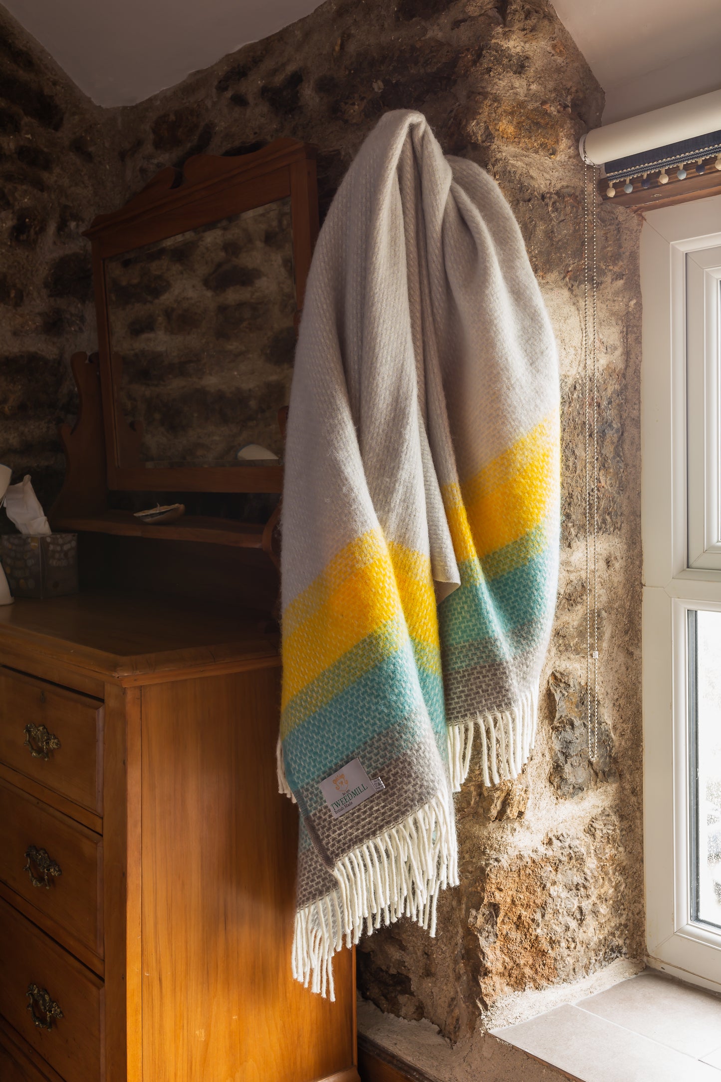 Tweedmill Ombre Pure New Wool Throw, Tidal