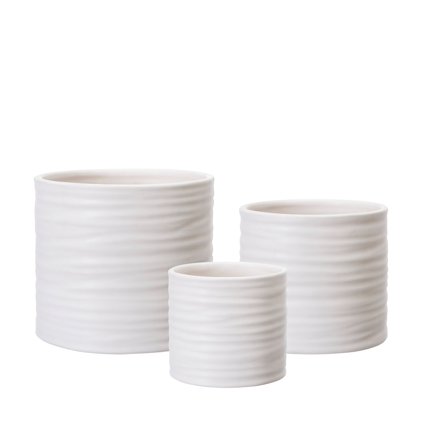 Wikholm Lisen Ceramic Plant Pot, Matt White