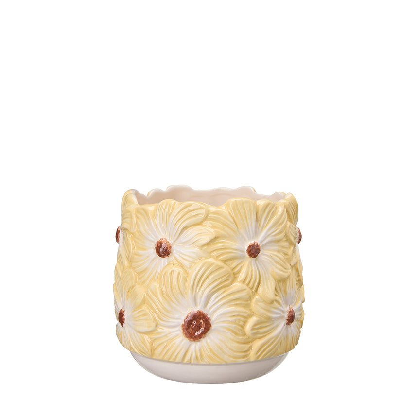 Wikholm Esther Ceramic Plant Pot, Yellow