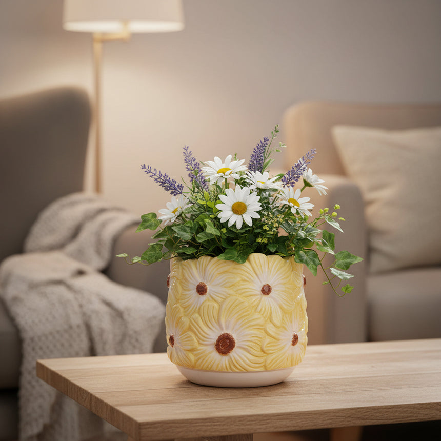 Wikholm Esther Ceramic Plant Pot, Yellow