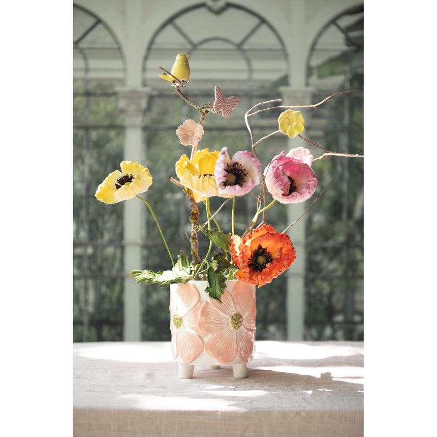 Wikholm Esther Footed Ceramic Plant Pot, Pink