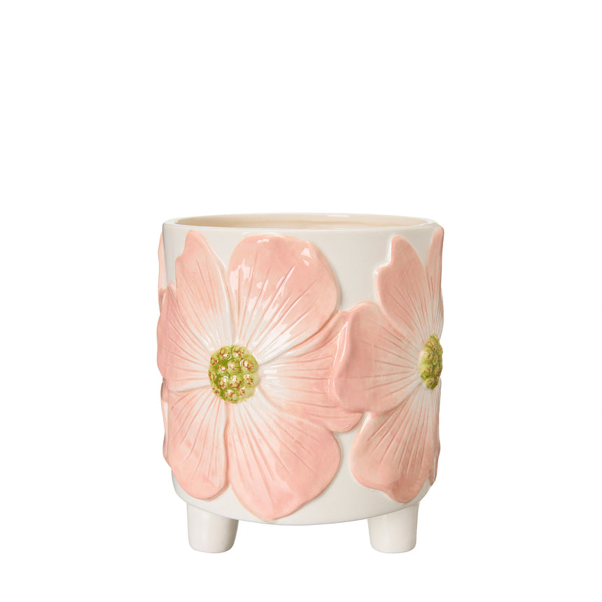 Wikholm Esther Footed Ceramic Plant Pot, Pink
