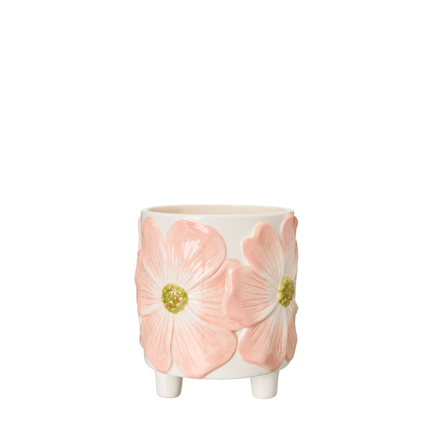 Wikholm Esther Footed Ceramic Plant Pot, Pink