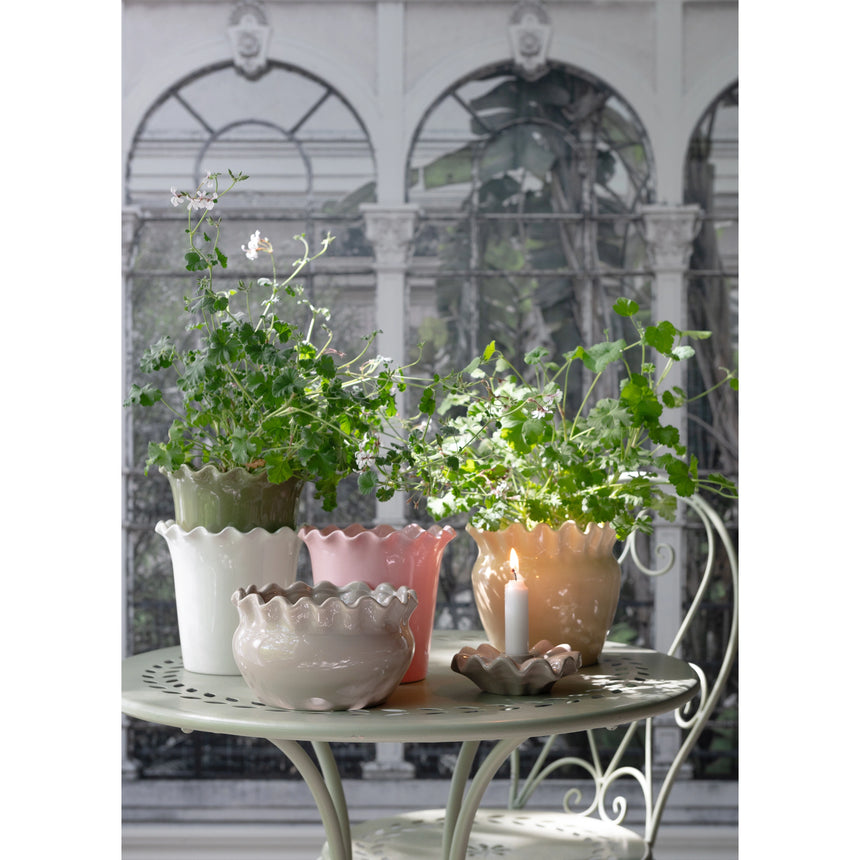 Wikholm Vanda Ceramic Plant Pot, Green