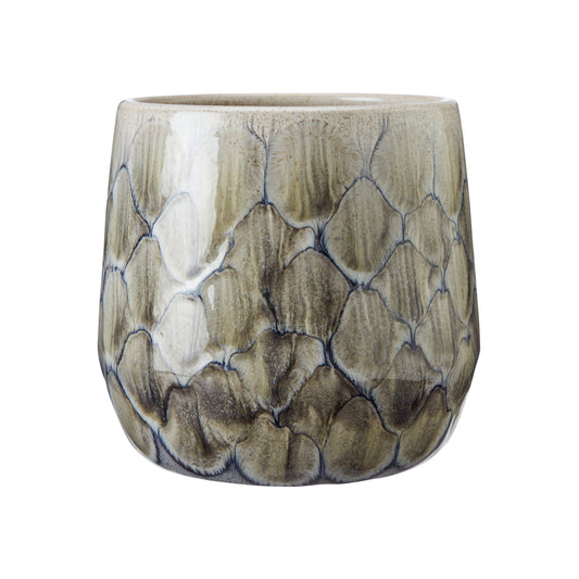Wikholm Billie Ceramic PLant Pot, Grey& Blue