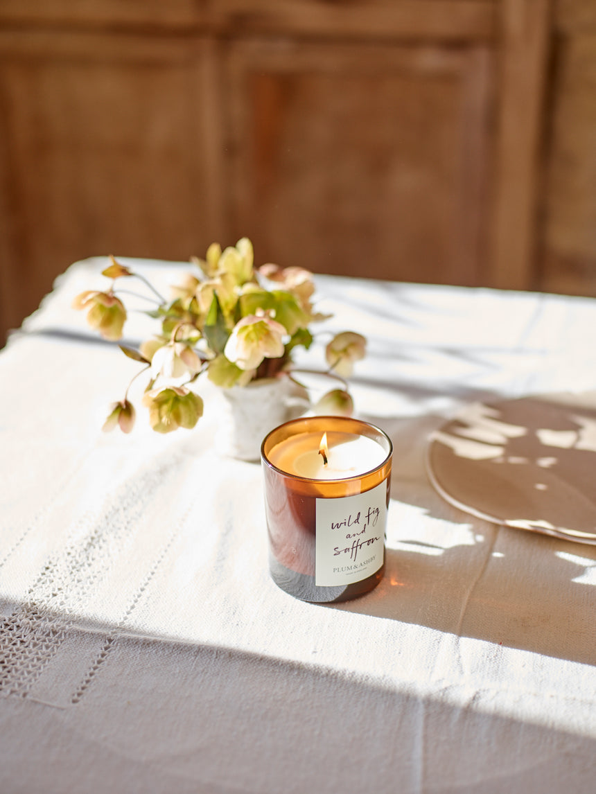 Plum & Ashby Small Scented Candle, Wild Fig & Saffron