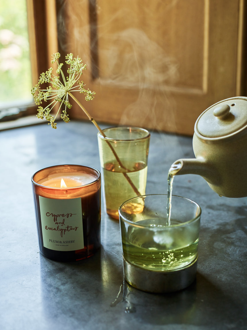Plum & Ashby Large Scented Candle, Cypress & Eucalyptus