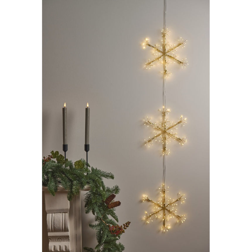 Hanging Snowflake Trio LED Light, ( Mains Powered )