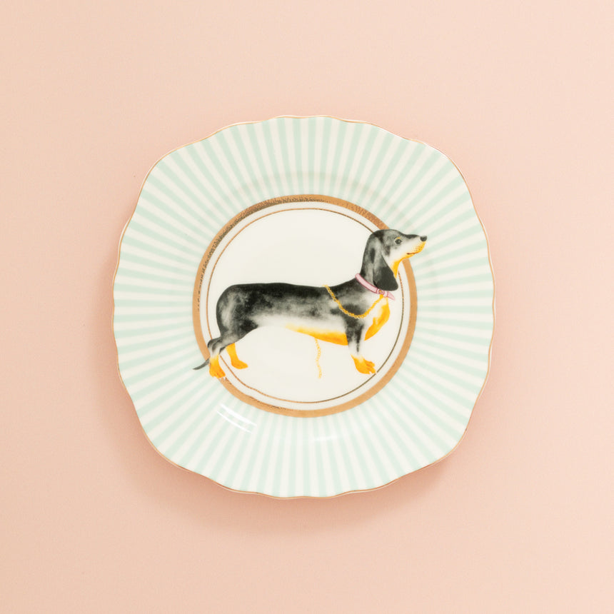 Yvonne Ellen Tea Plate, Sausage Doggie