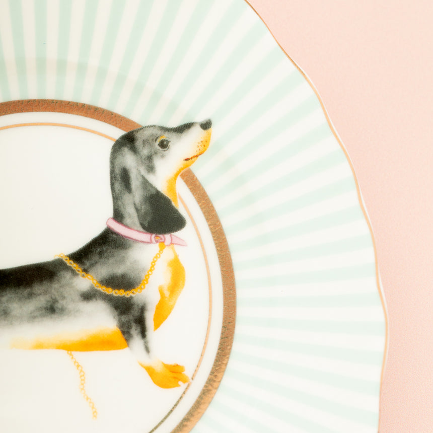 Yvonne Ellen Tea Plate, Sausage Doggie