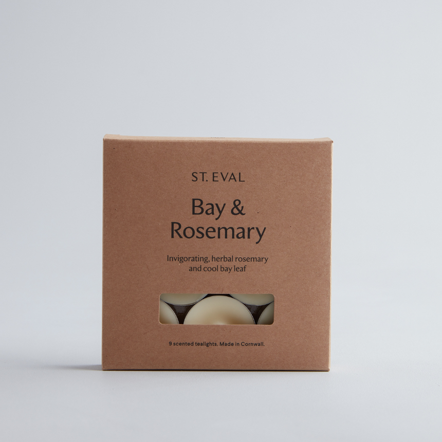 St Eval Bay & Rosemary Scented Tealights, (Set Of 9)