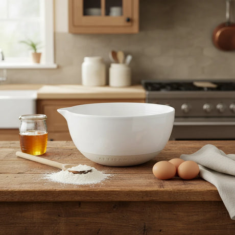 White ceramic bowl on a white background