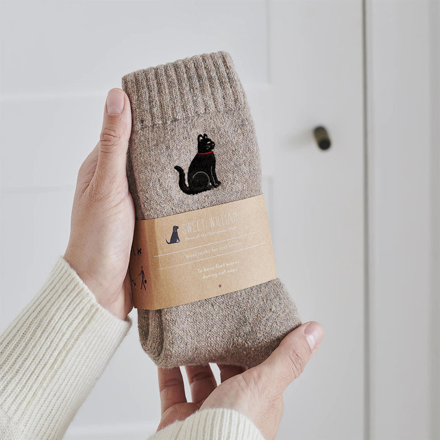 Sweet William Black Cat Wool Socks