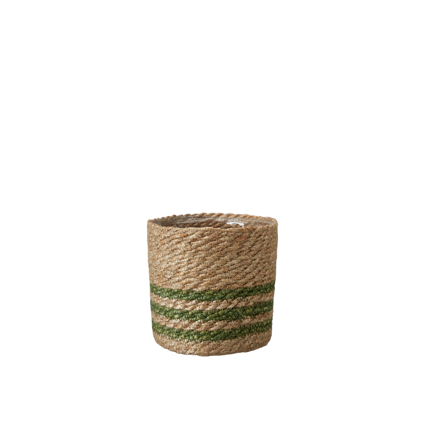 Wikholm Natural Jute Planter, Green