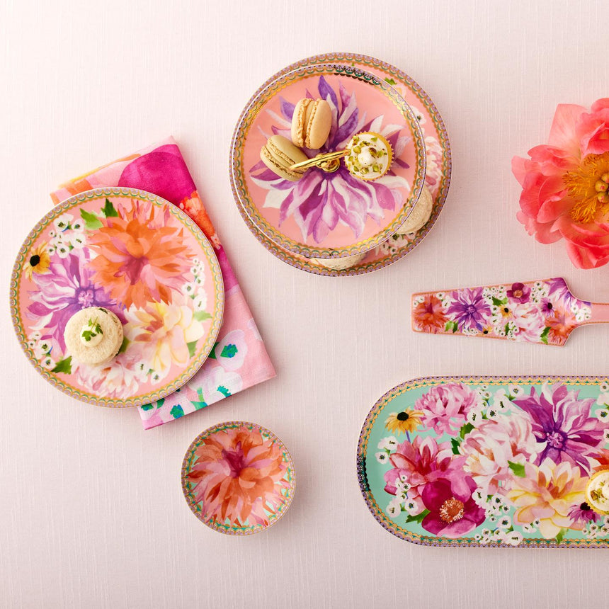 Maxwell & Williams Teas & C’S Dahlia Daze Ceramic Cake Server, Sky