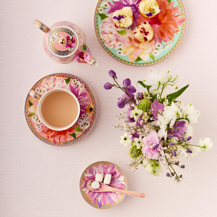 Maxwell & Williams Teas & C’S Dahlia Daze Ceramic Teaspoons, Pink (Set Of 4 )