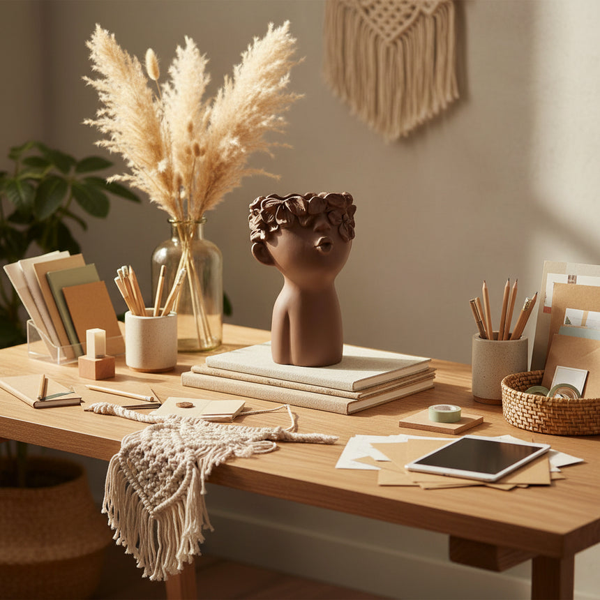 Bahne Cement Vase Lady Kiss, Brown