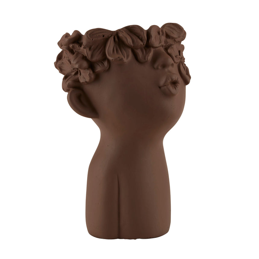 Bahne Cement Vase Lady Kiss, Brown