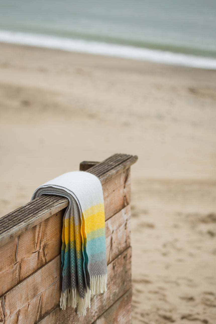 Tweedmill Ombre Pure New Wool Throw, Tidal