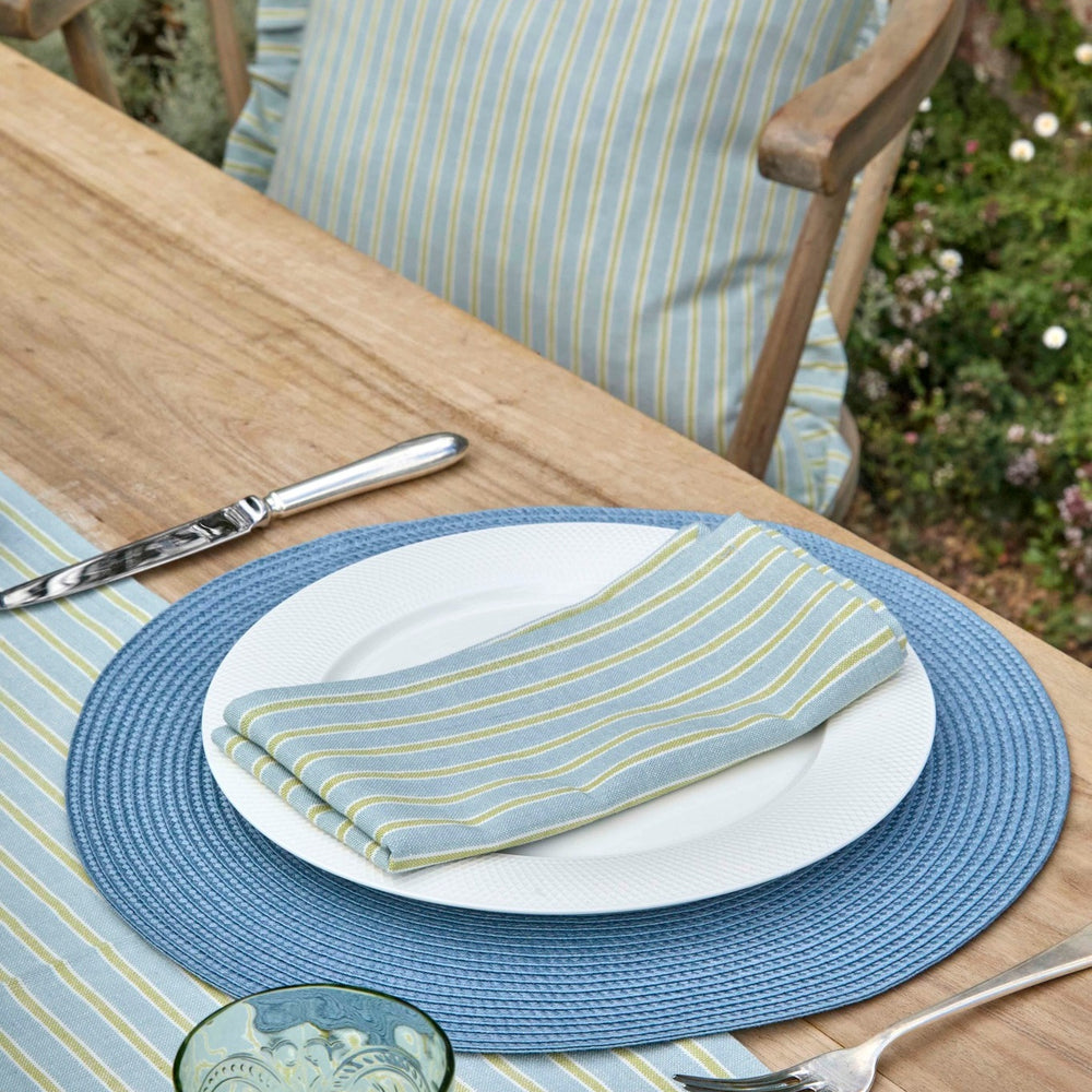 Walton & Co Carousel stripe napkin, Sky (Set Of 4)