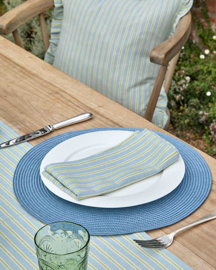 Walton & Co Carousel stripe napkin, Sky (Set Of 4)