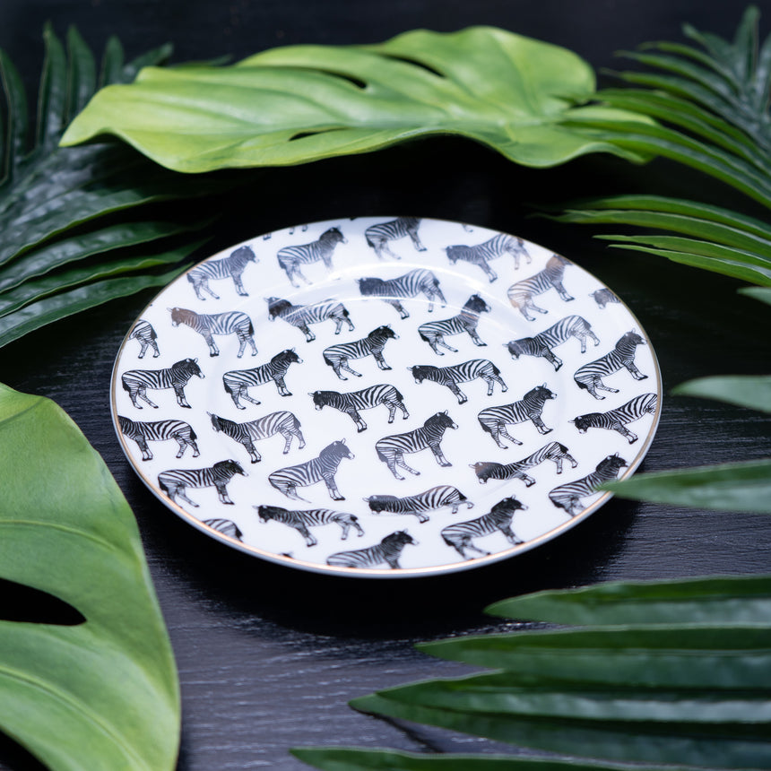 Animal Luxe Porcelain Side Plate, Zebra