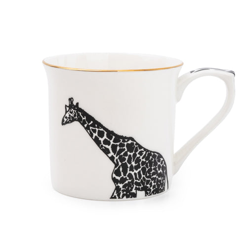 Fine Bone China  Monochrome Mug, Giraffe