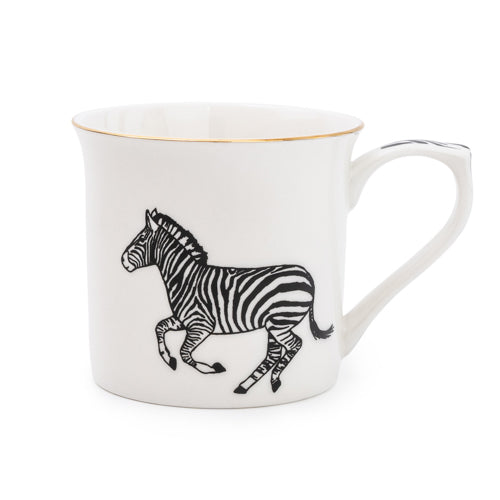 Fine Bone China Monochrome Mug, Zebra