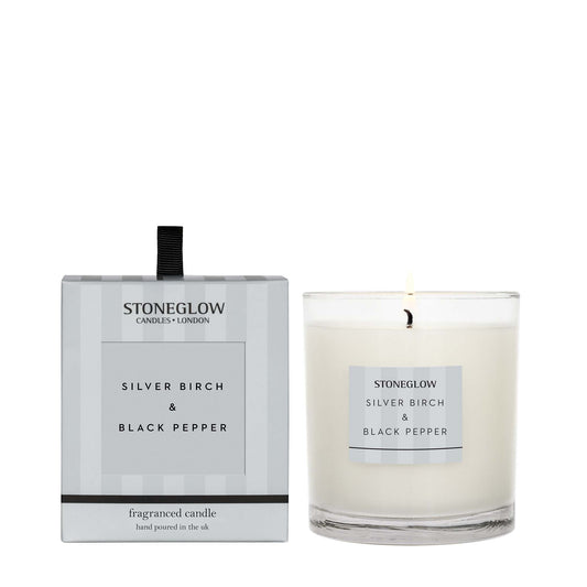 Stoneglow Modern Classics Collection Scented Candle, Silver Birch & Black Pepper