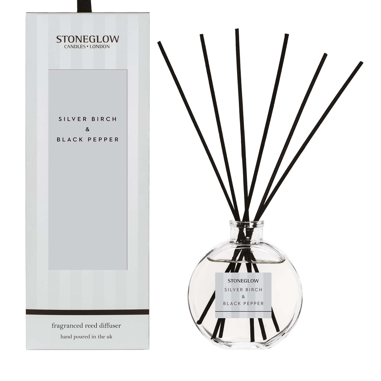 Stoneglow Modern Classics Collection Reed Diffuser, Silver Birch & Black Pepper