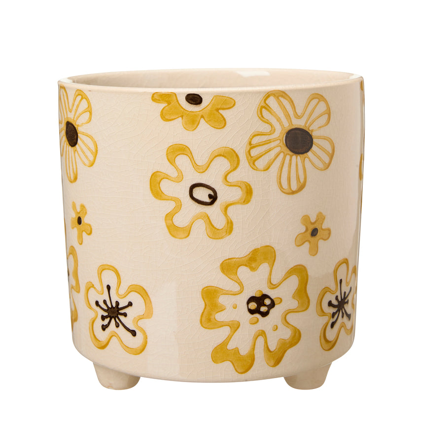 Wikholm Rakel Ceramic Plant Pot, Yellow