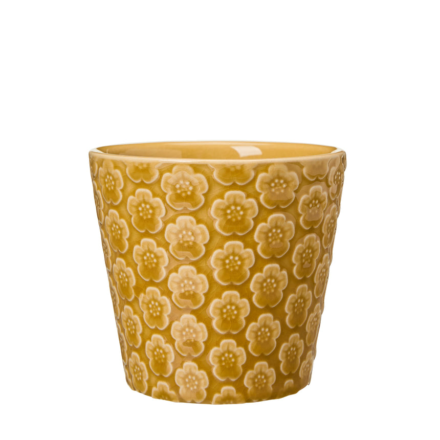 Wikholm Majken Ceramic Mini Plant Pots, Yellow  (Set Of 3)
