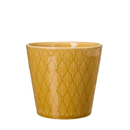 Wikholm Majken Ceramic Mini Plant Pots, Yellow  (Set Of 3)