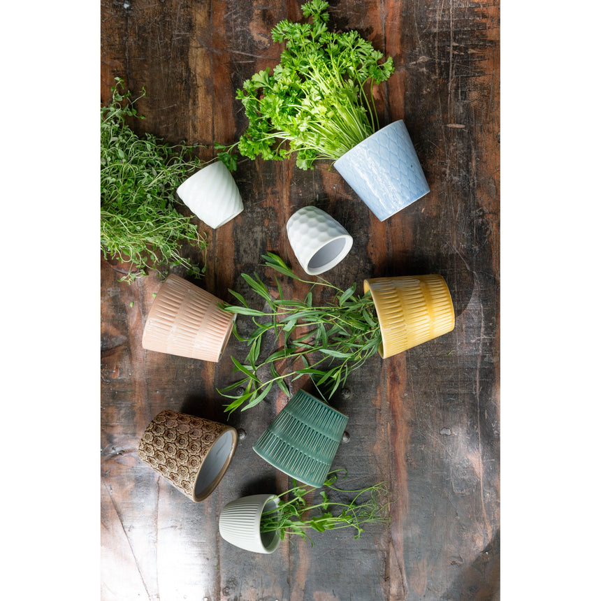 Wikholm Majken Ceramic Mini Plant Pots, Green (Set Of 3)