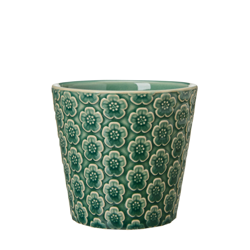 Wikholm Majken Ceramic Mini Plant Pots, Green (Set Of 3)