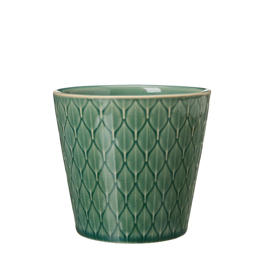 Wikholm Majken Ceramic Mini Plant Pots, Green (Set Of 3)